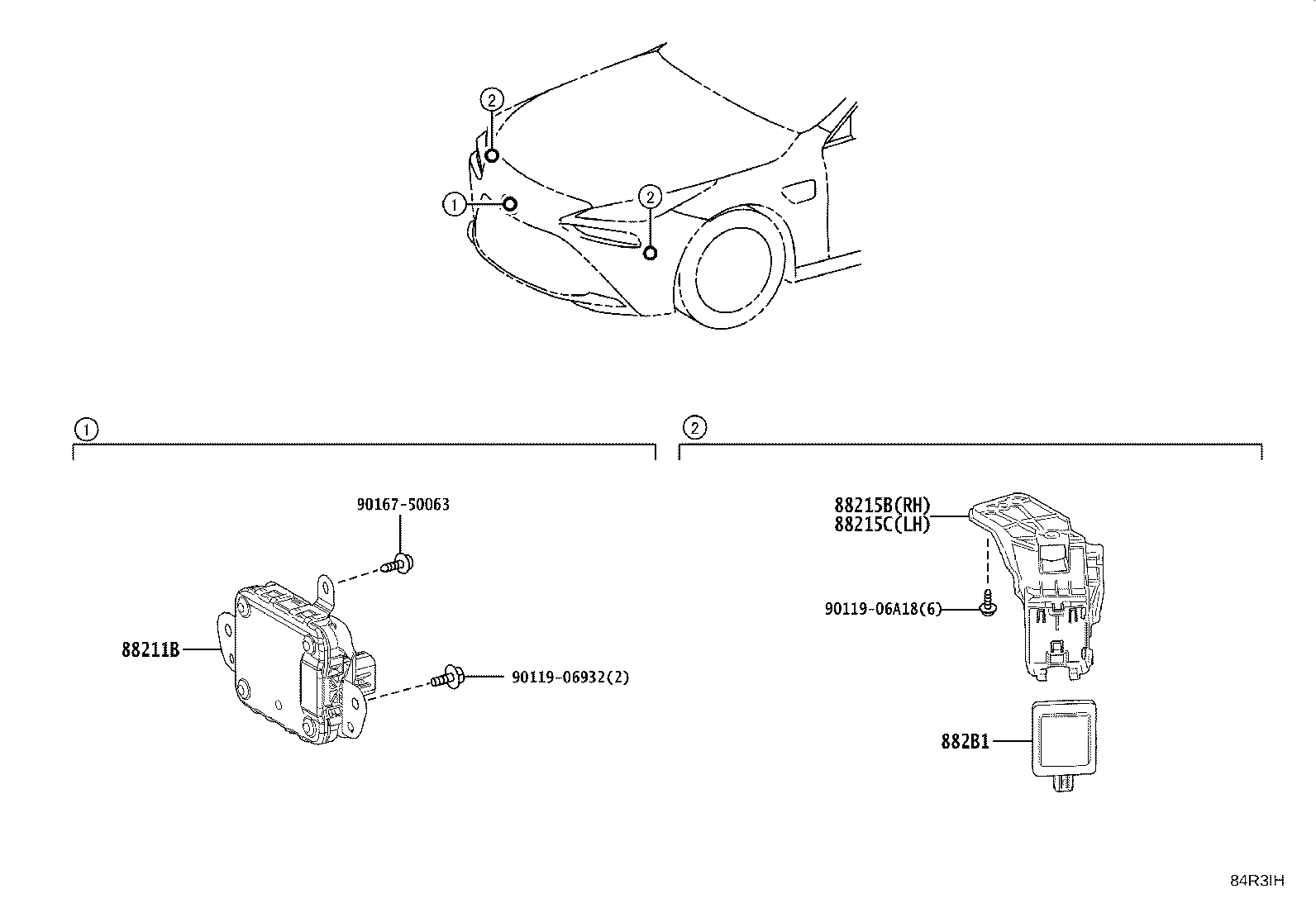 88215-62040 BRACKET, FRONT SIDE RADAR SENSOR, LH product image
