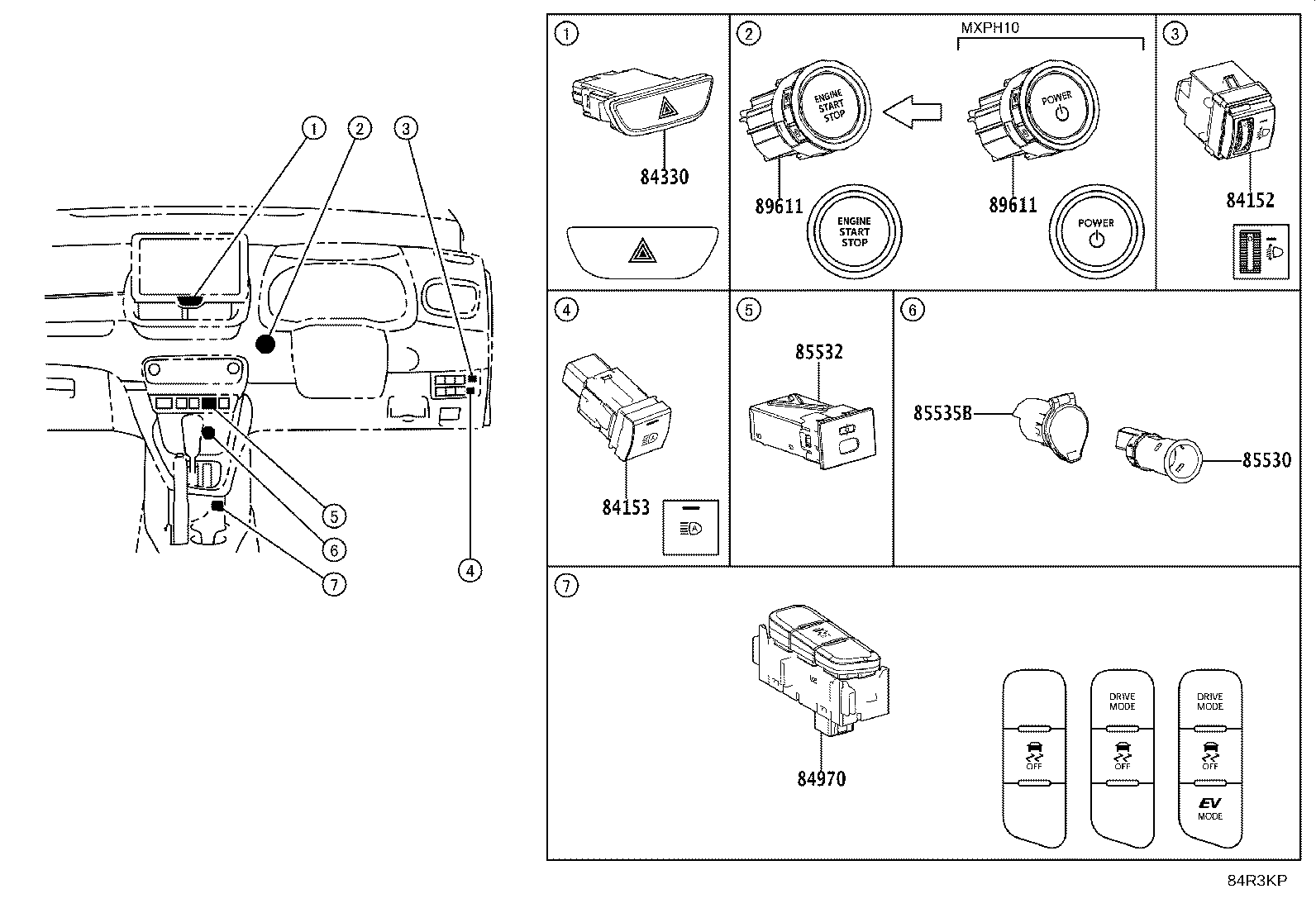 84040-52180 MASTER SWITCH ASSY,MULTIPLEX NETWORK product image
