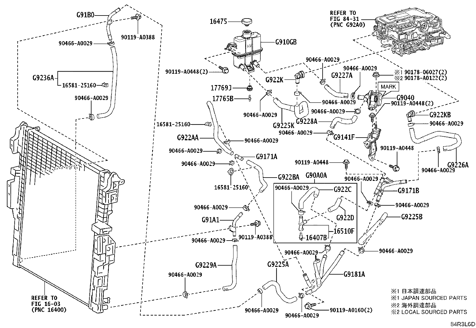 Toyota G90C0-AK010 HOSE ASSY, INVERTER COOLING, NO.1