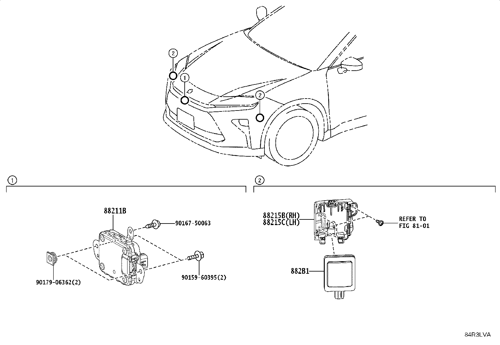 Toyota 88215-30210 BRACKET, FRONT SIDE RADAR SENSOR, RH