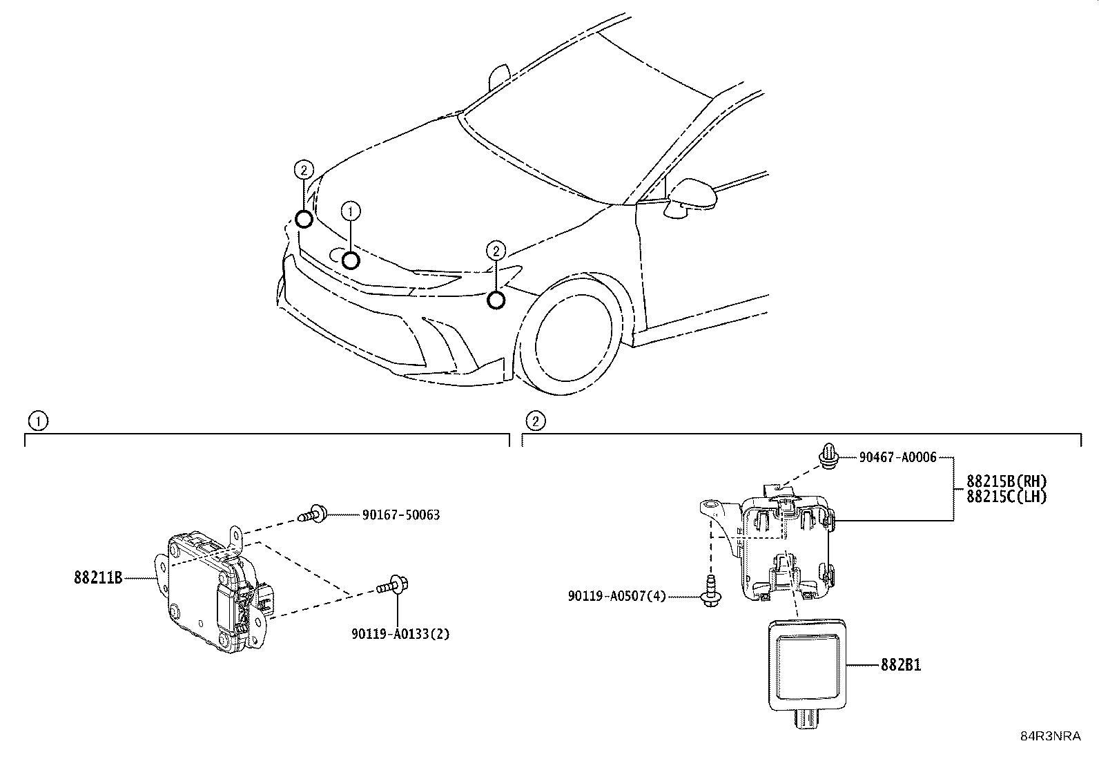 Toyota 88210-0E060 SENSOR ASSY, MILLIMETER WAVE RADAR