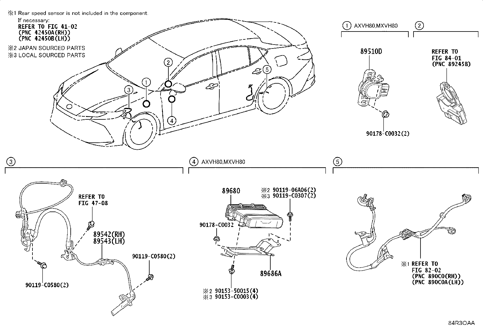89542-06140 SENSOR, SPEED, FRONT RH product image