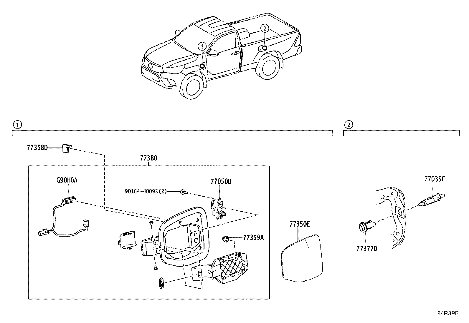 77035-0K620 CABLE SUB-ASSY, CHARGE LID LOCK CONTROL product image