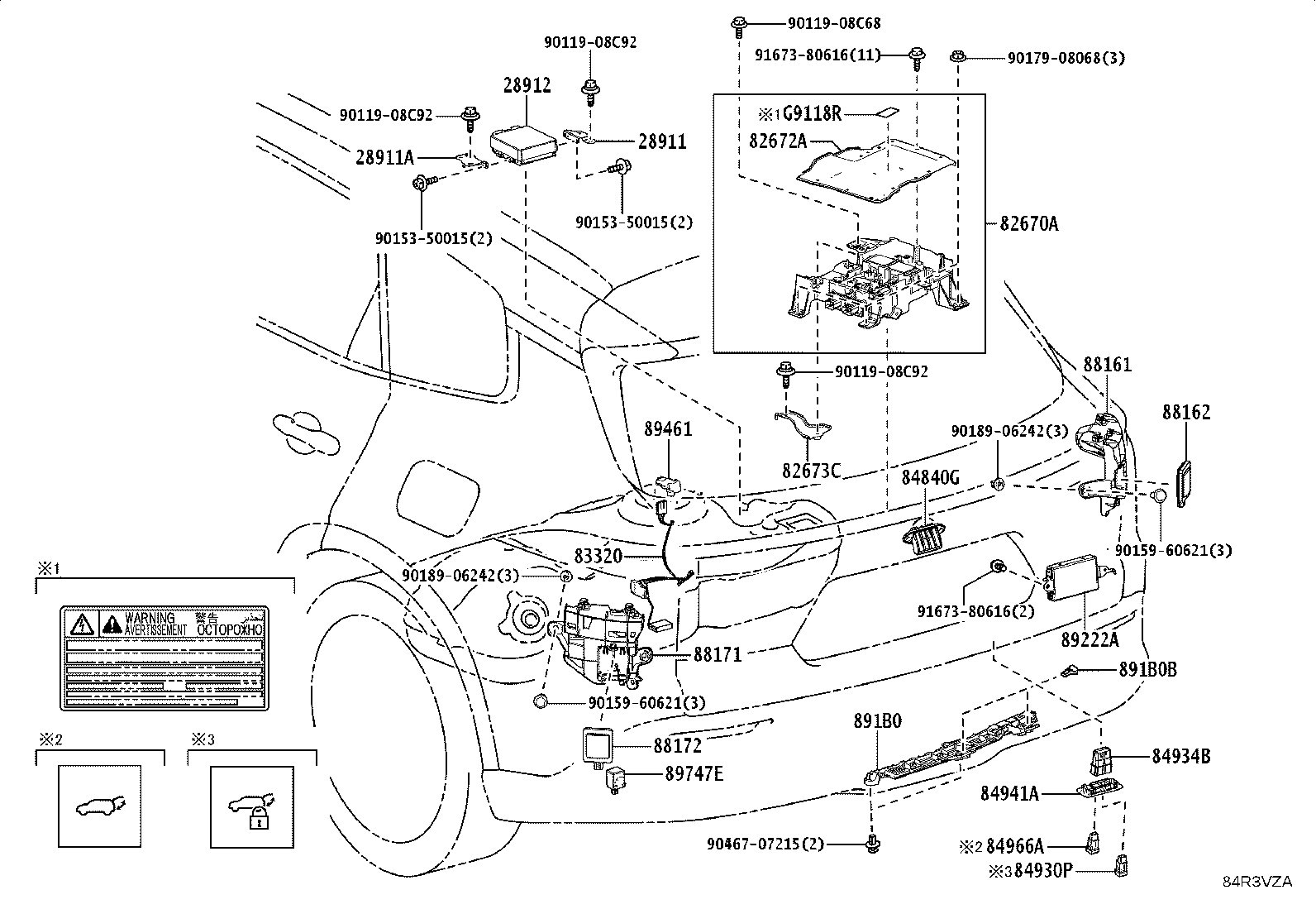 52563-30180 BRACKET, BLIND SPOT MONITOR, LH product image