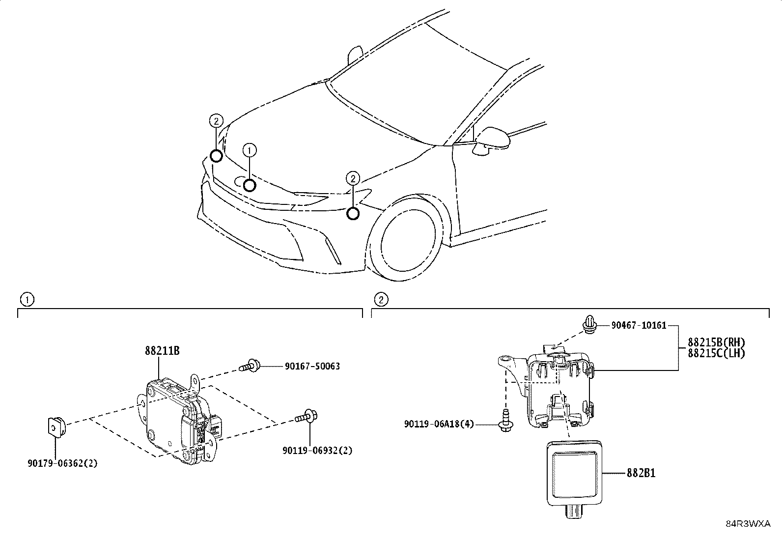 88215-33040 BRACKET, FRONT SIDE RADAR SENSOR, LH product image