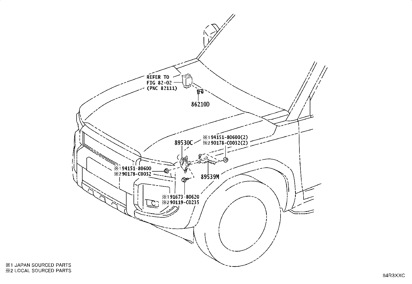 84332-0G050 SWITCH ASSY, HAZARD WARNING SIGNAL product image
