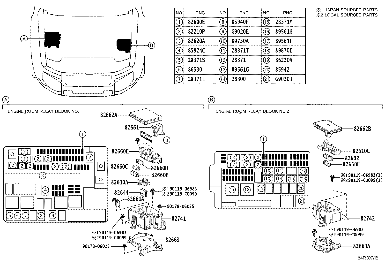 84332-0G050 SWITCH ASSY, HAZARD WARNING SIGNAL product image