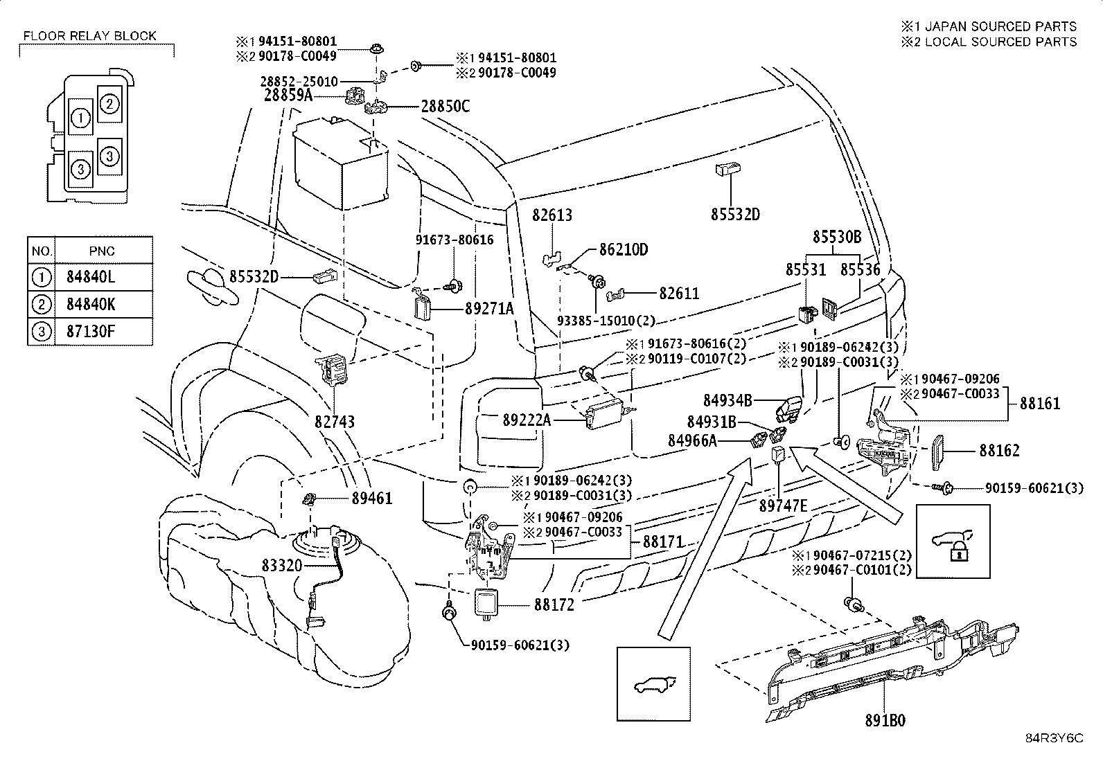 84332-0G050 SWITCH ASSY, HAZARD WARNING SIGNAL product image