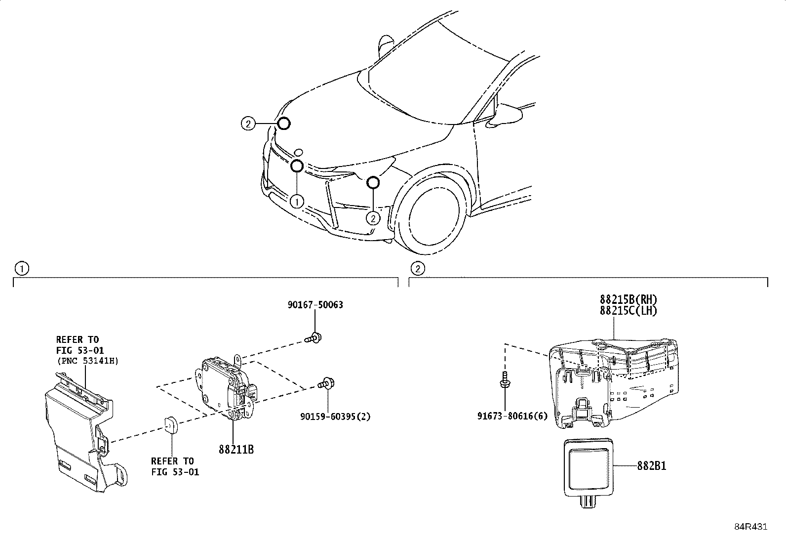 88215-52050 BRACKET, FRONT SIDE RADAR SENSOR, RH product image