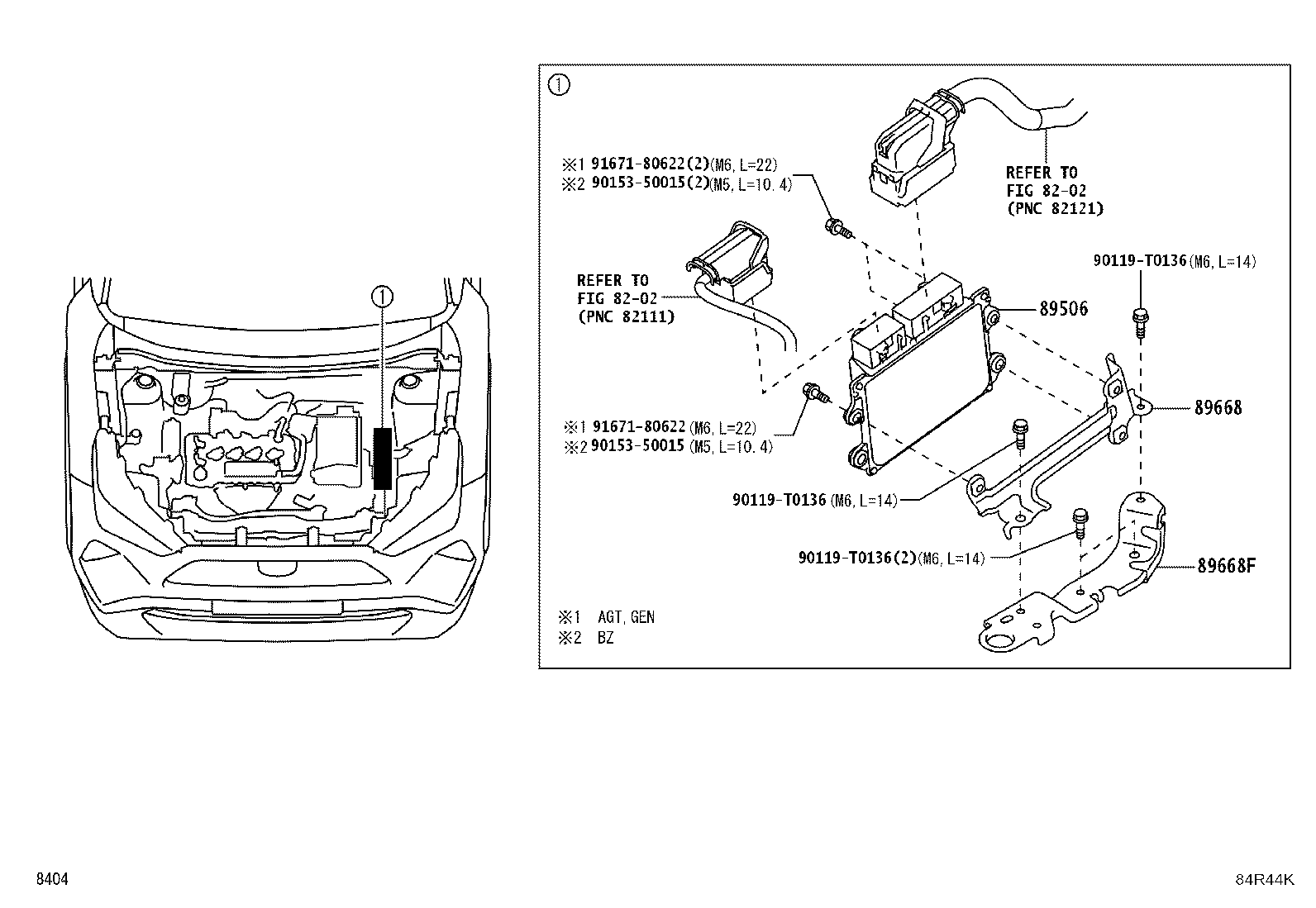 89667-BZ180 BRACKET, ENGINE CONTROL COMPUTER, NO.2 product image