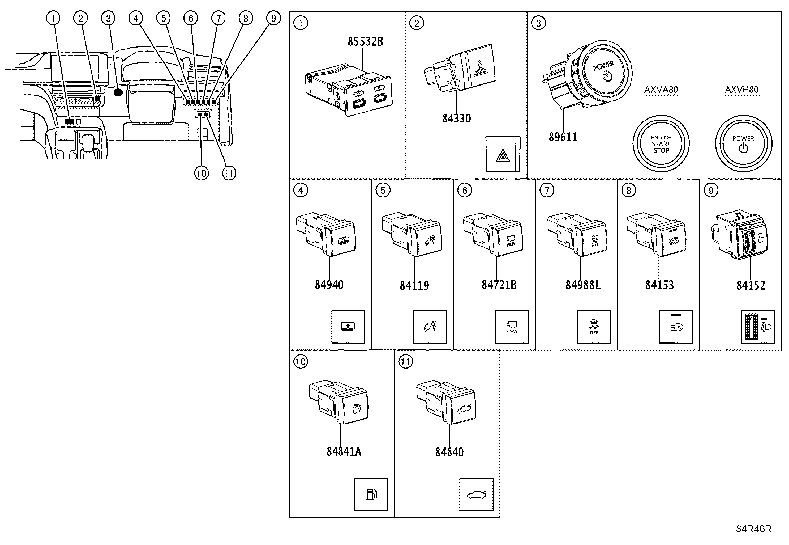 84040-06210 MASTER SWITCH ASSY,MULTIPLEX NETWORK product image