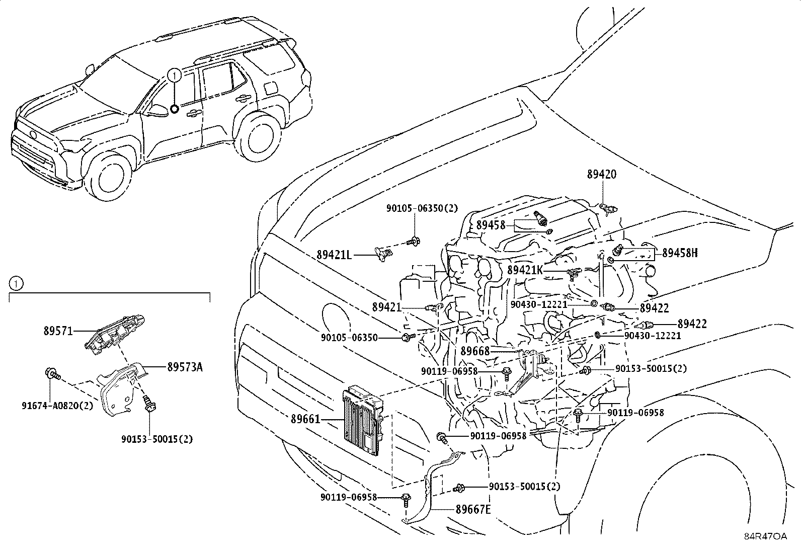 Toyota 89421-78030 SENSOR, TURBO PRESSURE, NO.2