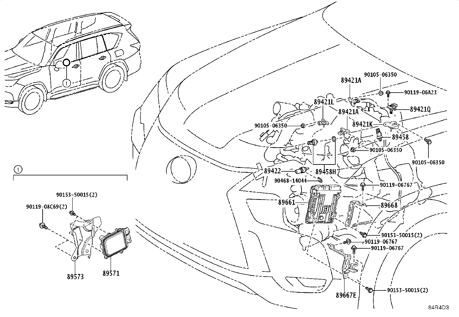 89573-60140 BRACKET, FUEL PUMP CONTROL COMPUTER product image
