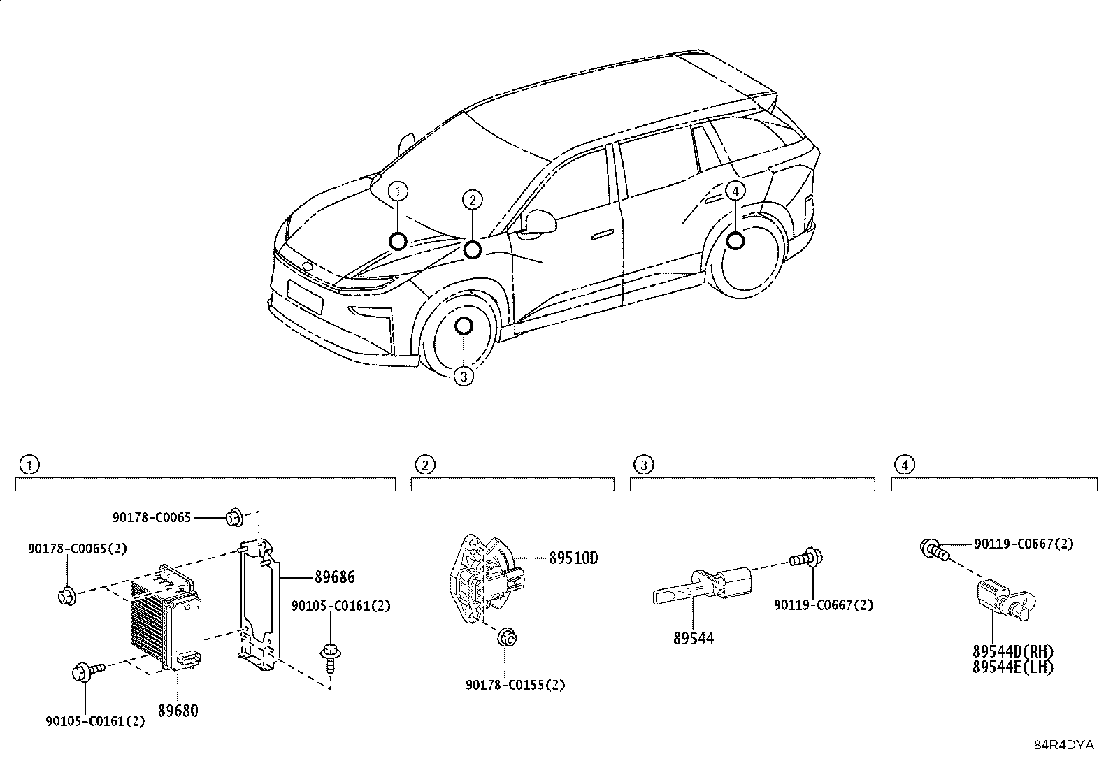74413-YL010 BRACKET, BRAKE CONTROL POWER SUPPLY, NO.1 product image