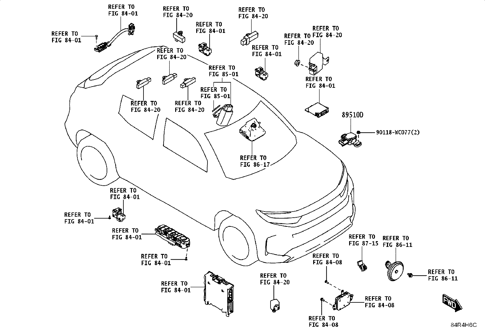 89545-WC013 SENSOR, SPEED, REAR RH product image