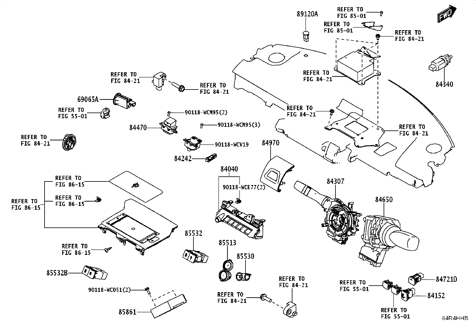 84152-WC005 SWITCH, HEADLAMP LEVELING product image