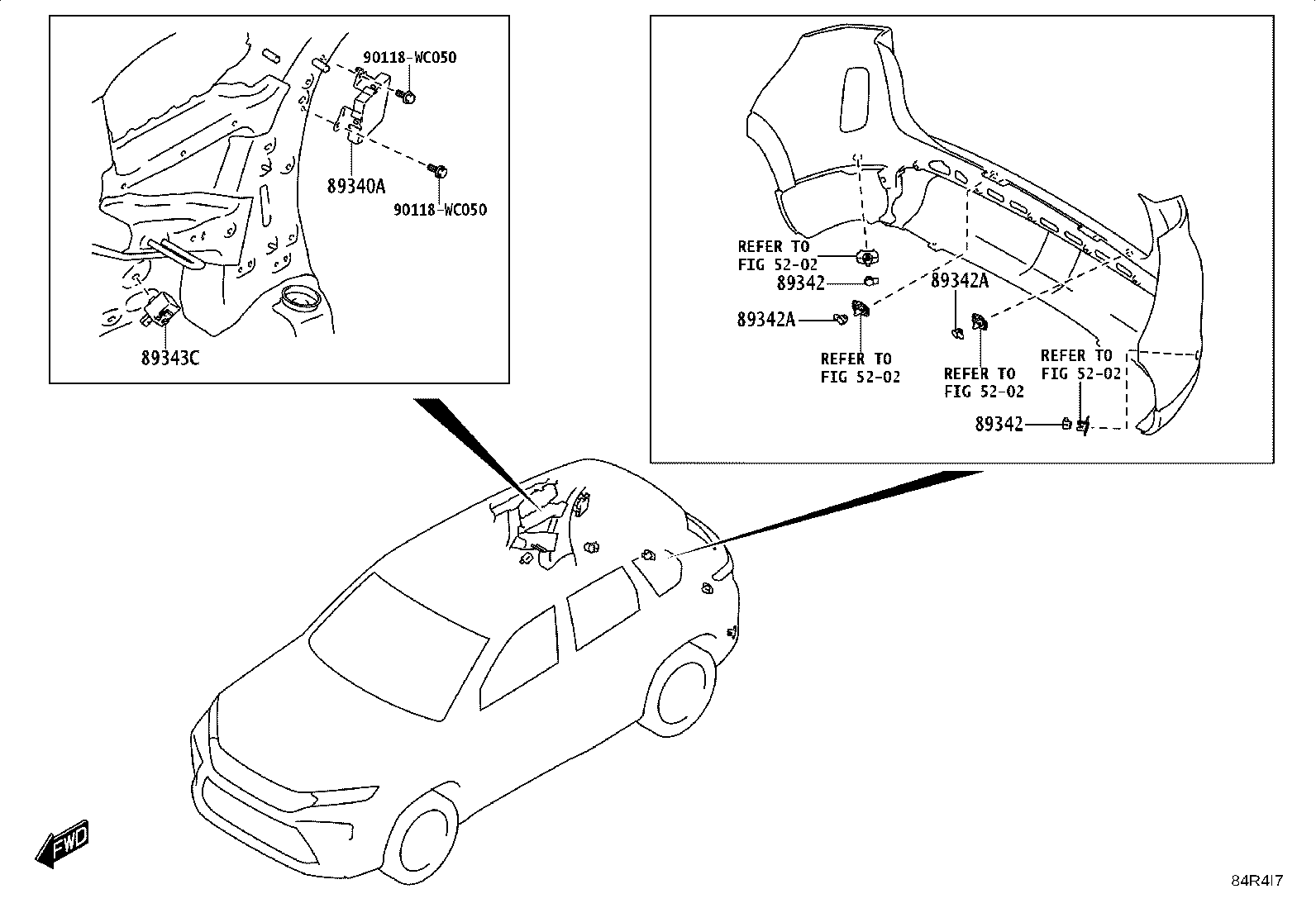 89341-WC048 SENSOR, ULTRASONIC, REAR CORNER product image