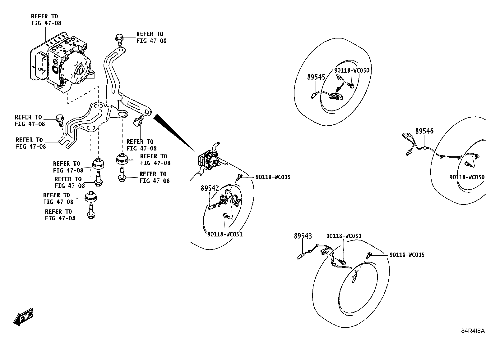 89545-WC015 SENSOR, SPEED, REAR RH product image