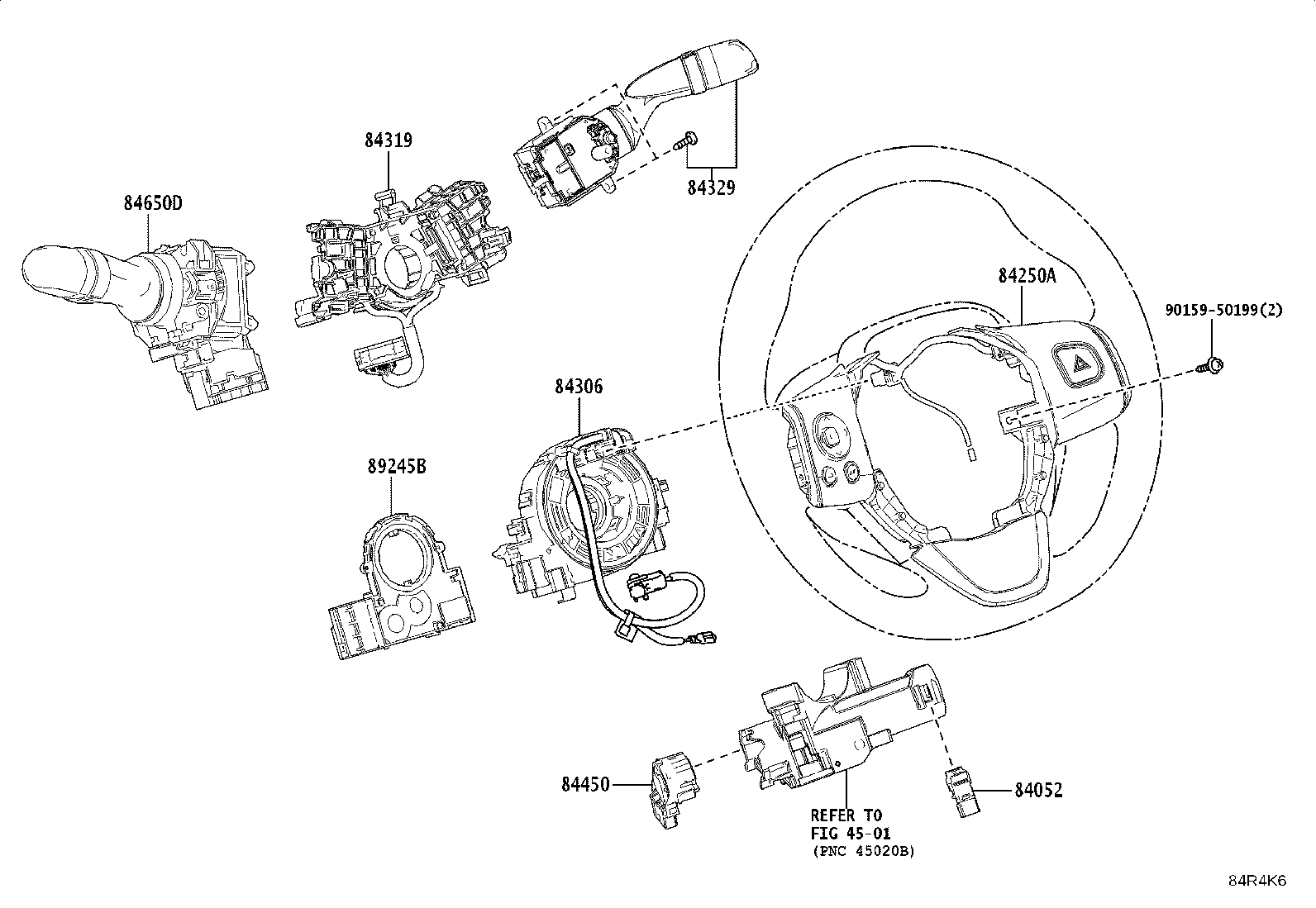84152-60080 SWITCH, HEADLAMP LEVELING product image