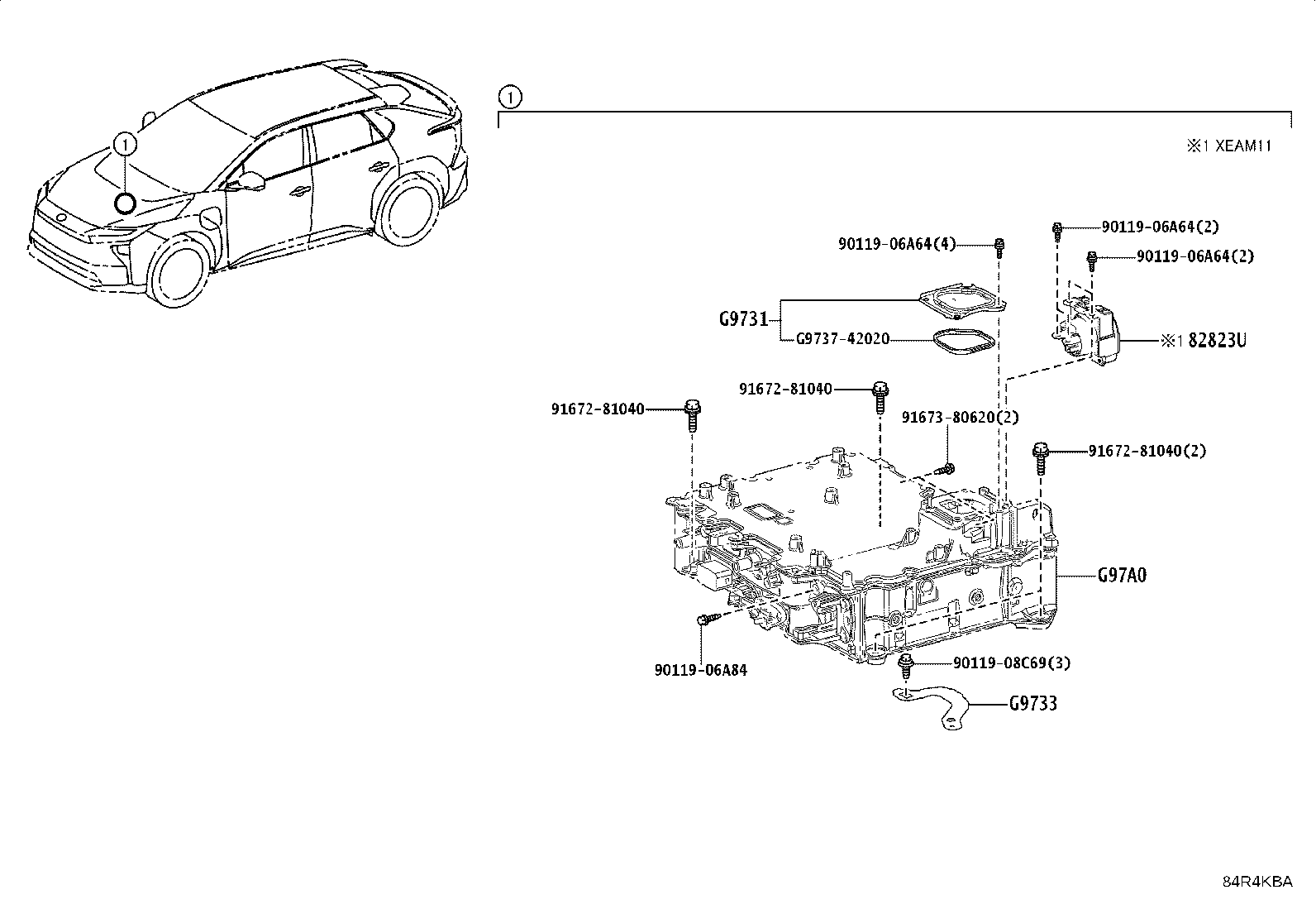 77035-42230 CABLE SUB-ASSY, CHARGE LID LOCK CONTROL product image