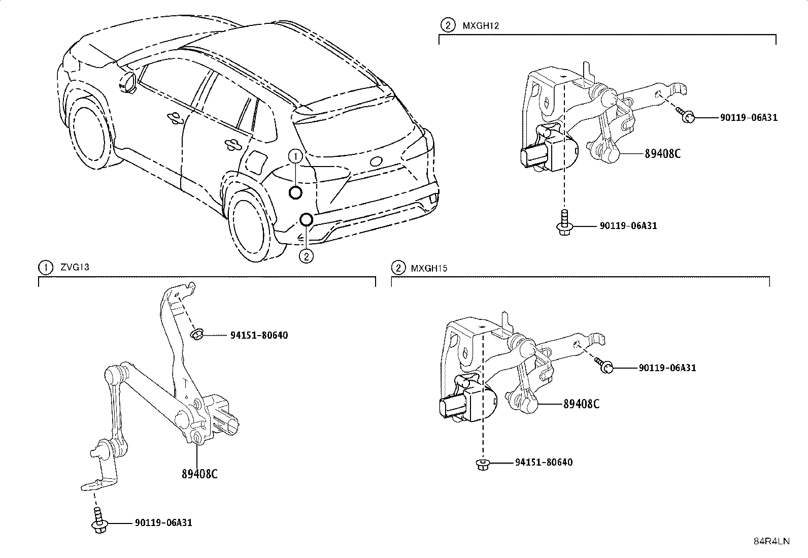 89408-16020 SENSOR SUB-ASSY, HEIGHT CONTROL, REAR LH product image