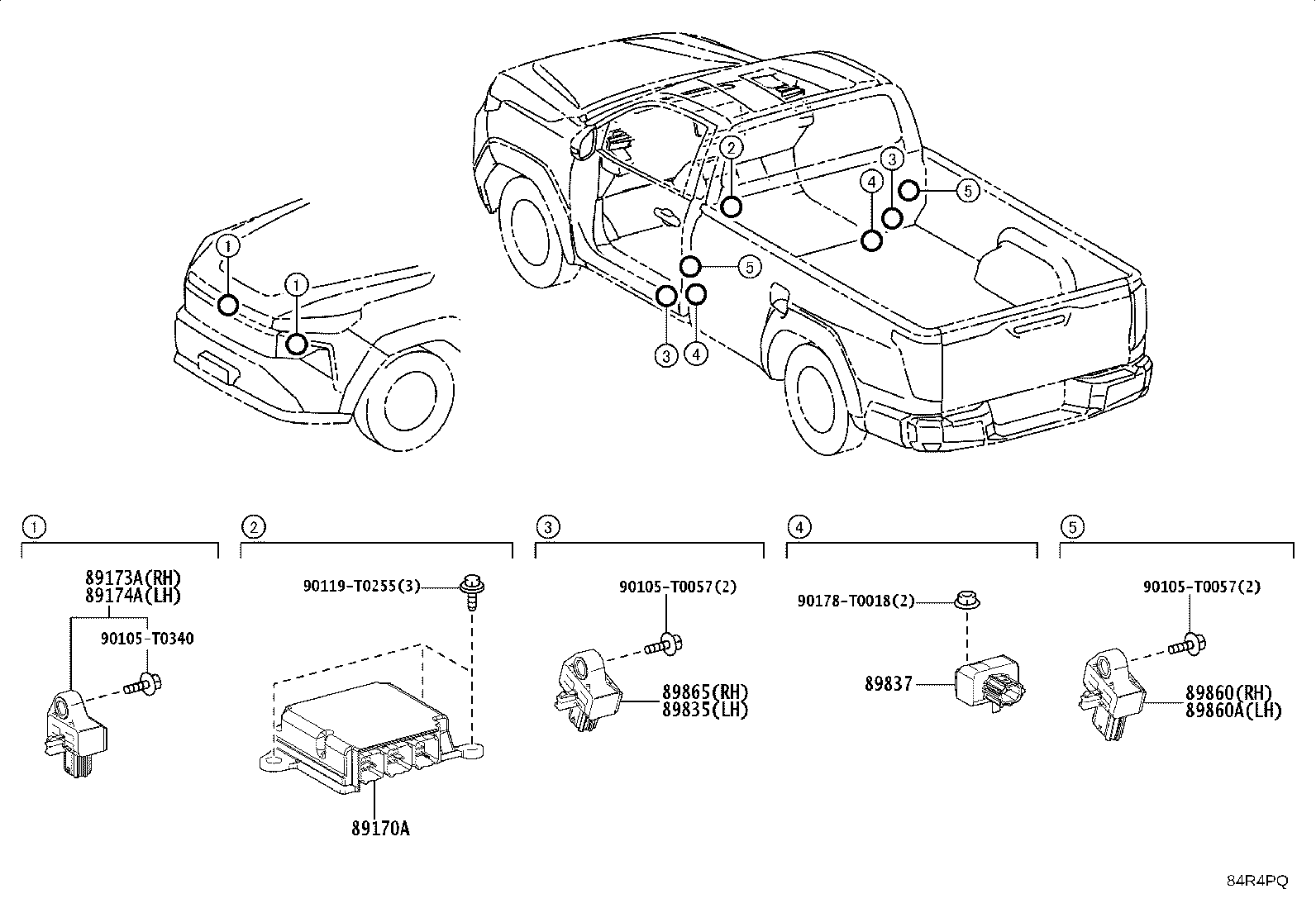 89173-19535 SENSOR, AIR BAG, FRONT RH product image