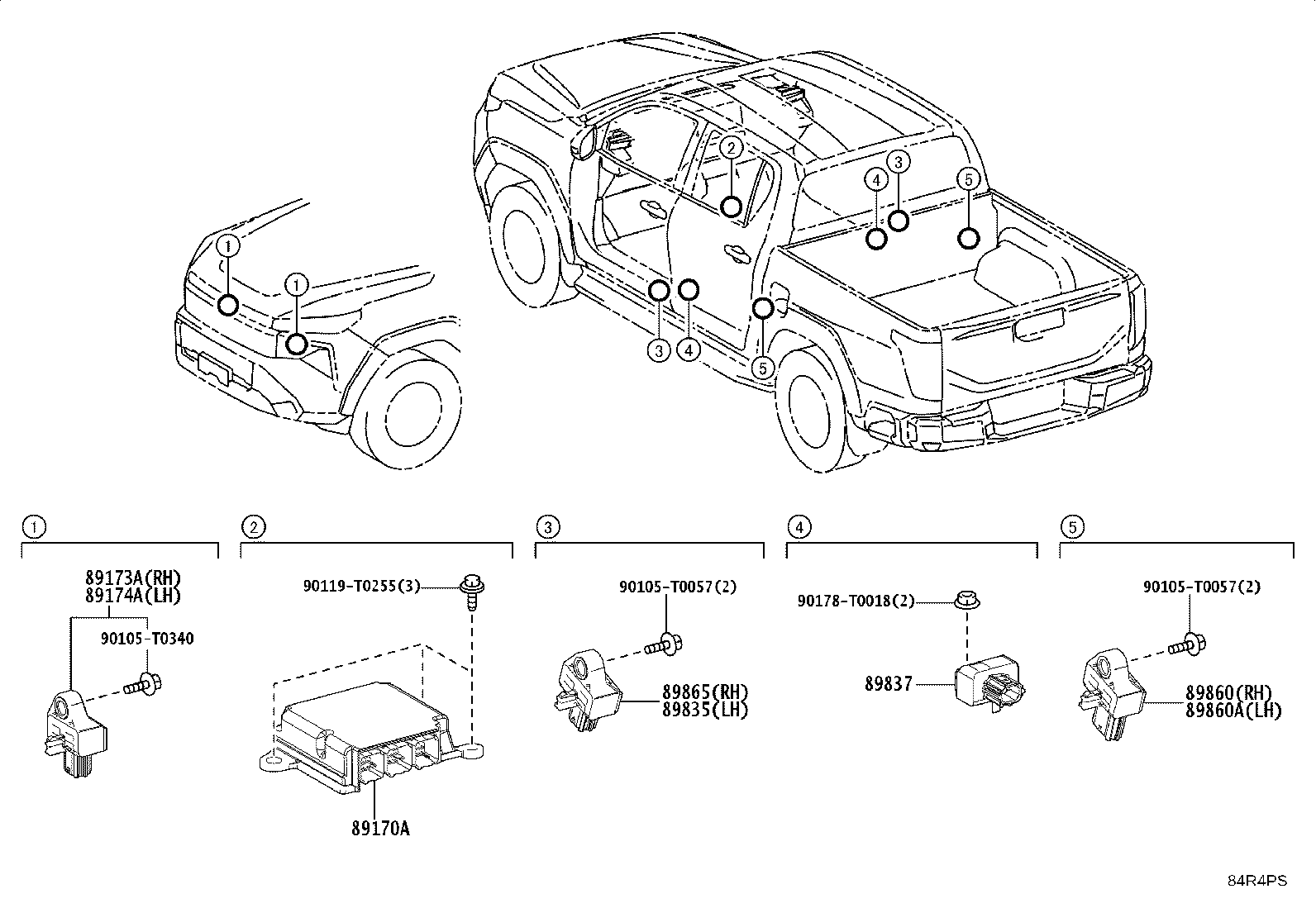89831-0K100 SENSOR ASSY, SIDE AIR BAG, RH product image