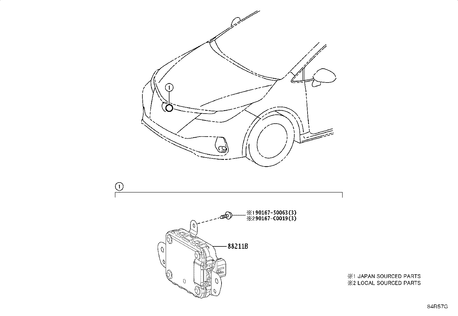 88210-0A020 SENSOR ASSY, MILLIMETER WAVE RADAR product image