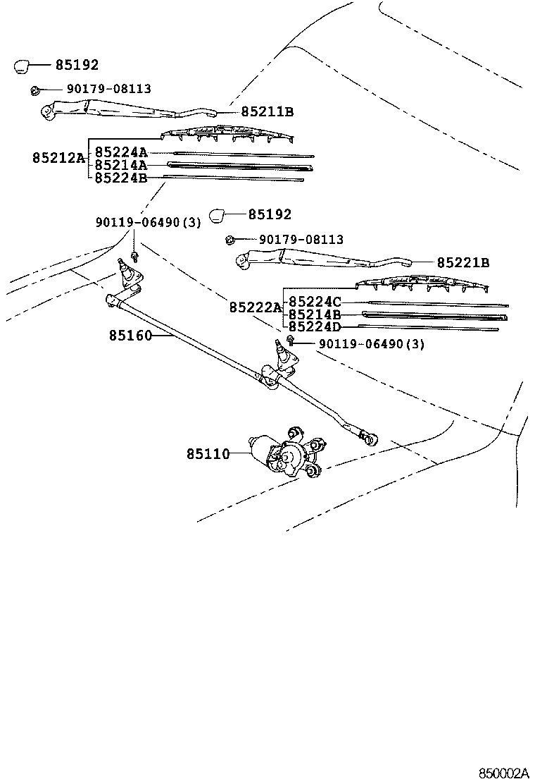85212-60070 BLADE, FR WIPER, RH product image