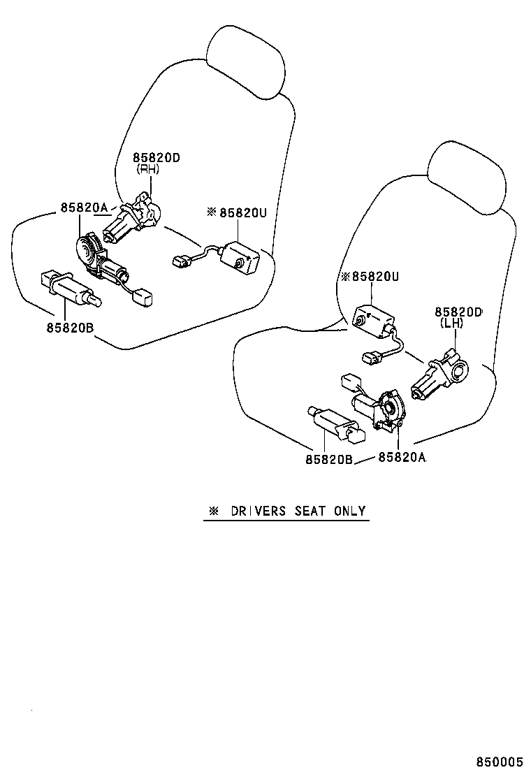 85820-60100 MOTOR ASSY, POWER SEAT (FOR FRONT RECLINING) product image