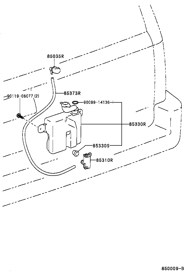 85391-60050 NOZZLE SUB-ASSY, REAR WASHER product image