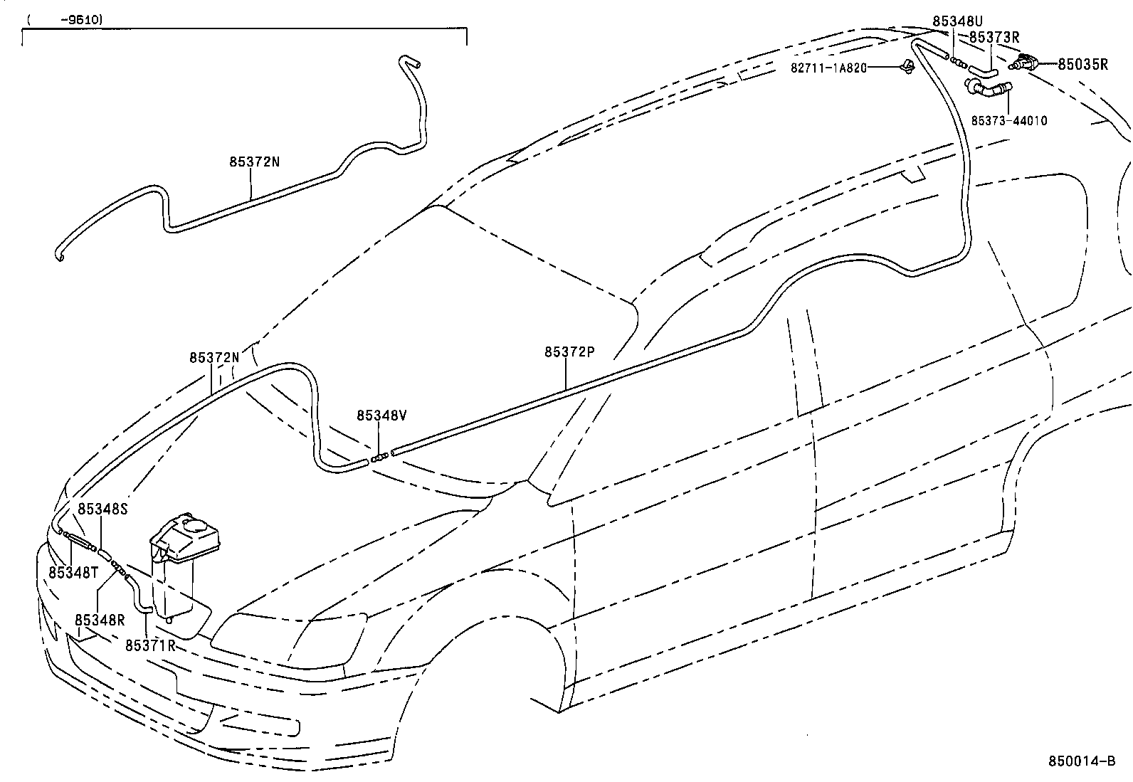 90099-59226 HOSE, REAR WASHER (FROM JOINT TO JOINT), NO.2 product image