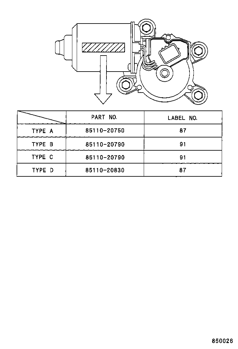 85222-20380 BLADE, FR WIPER, LH product image