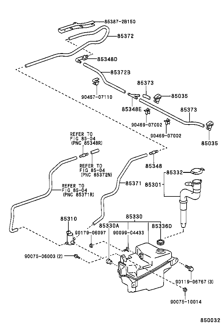 85381-20060 NOZZLE SUB-ASSY, WASHER product image