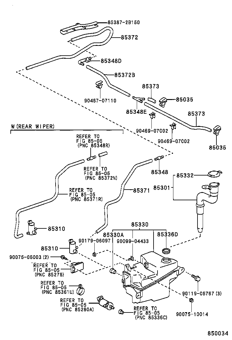 85381-20140 NOZZLE SUB-ASSY, WASHER product image