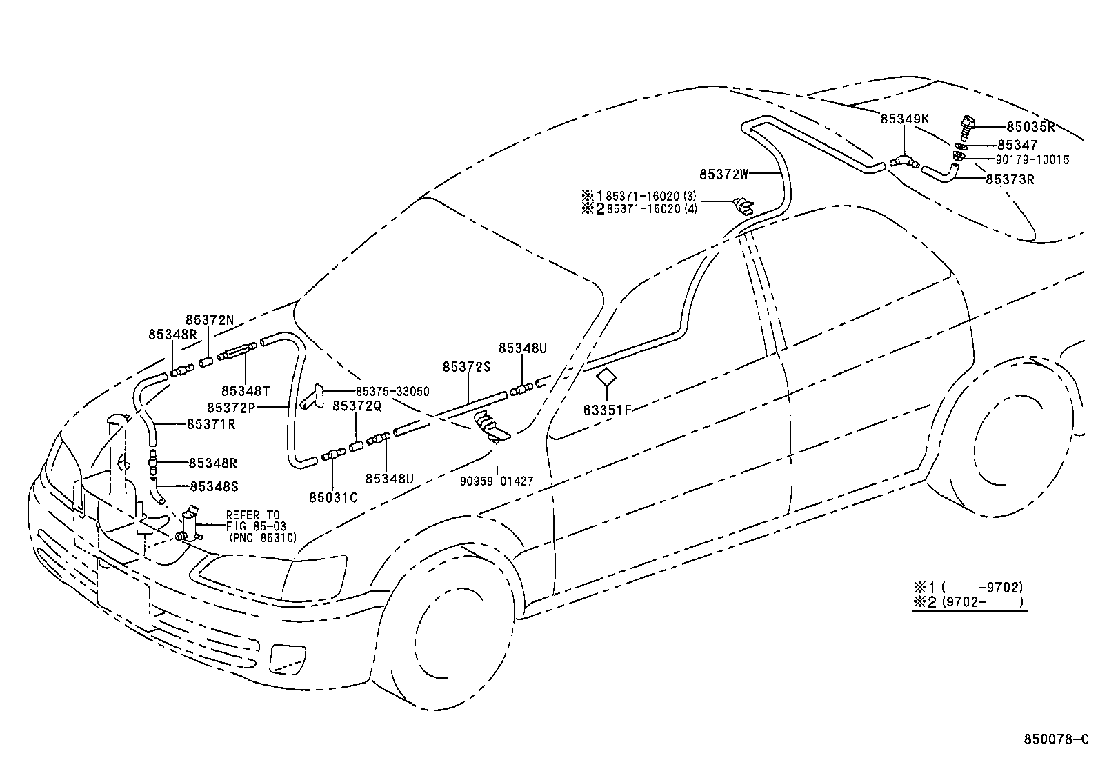 85395-33020 NOZZLE SUB-ASSY, REAR WASHER product image