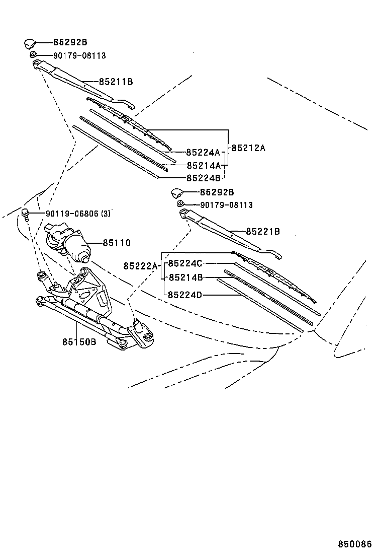 85292-44010 CAP, FRONT WIPER ARM HEAD product image