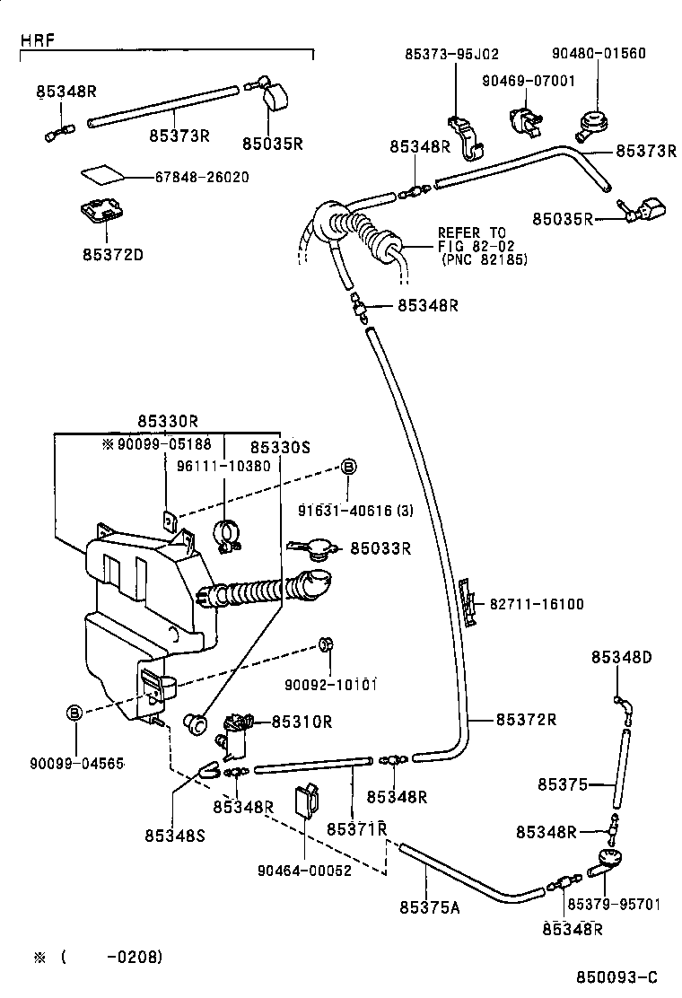 90099-33421 HOSE, REAR WASHER (FROM MOTOR TO JOINT) product image