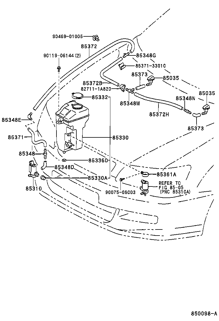 85315-44020 JAR ASSY, WINDSHIELD WASHER product image