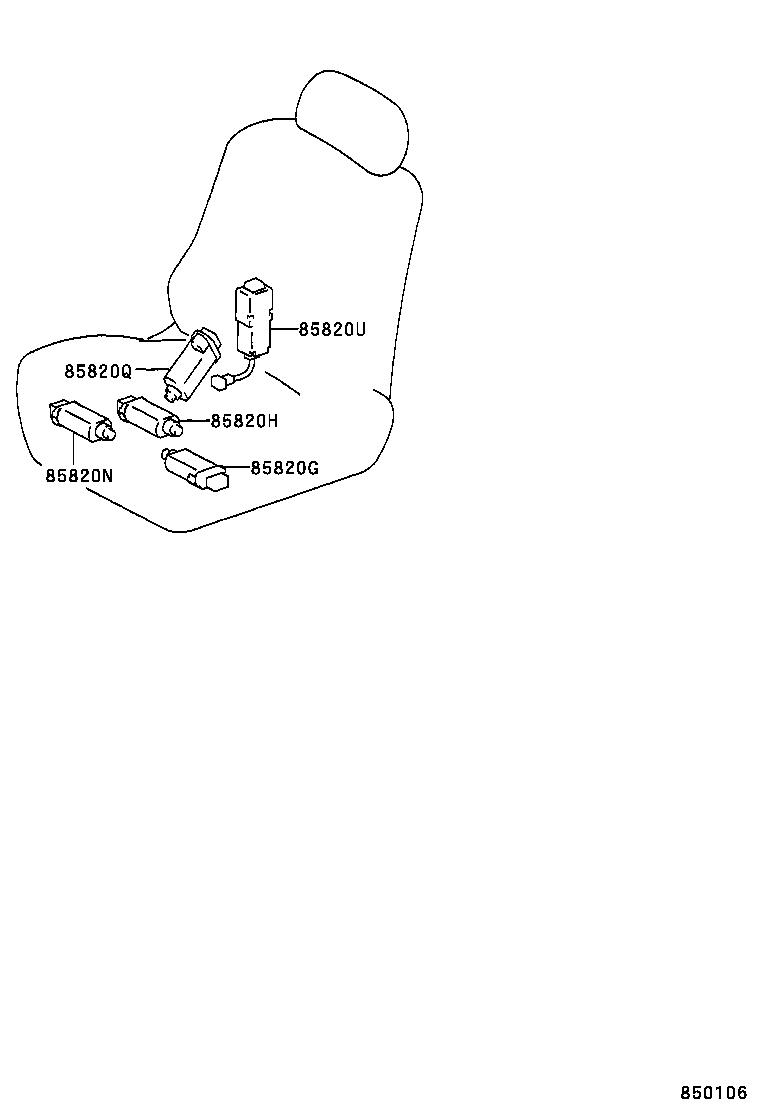 85820-22120 MOTOR ASSY, POWER SEAT(FOR LUMBAR SUPPORT) product image