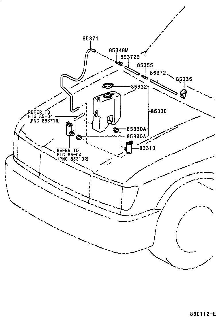 90068-59008 HOSE, WINDSHIELD WASHER (FROM MOTOR TO JOINT) product image
