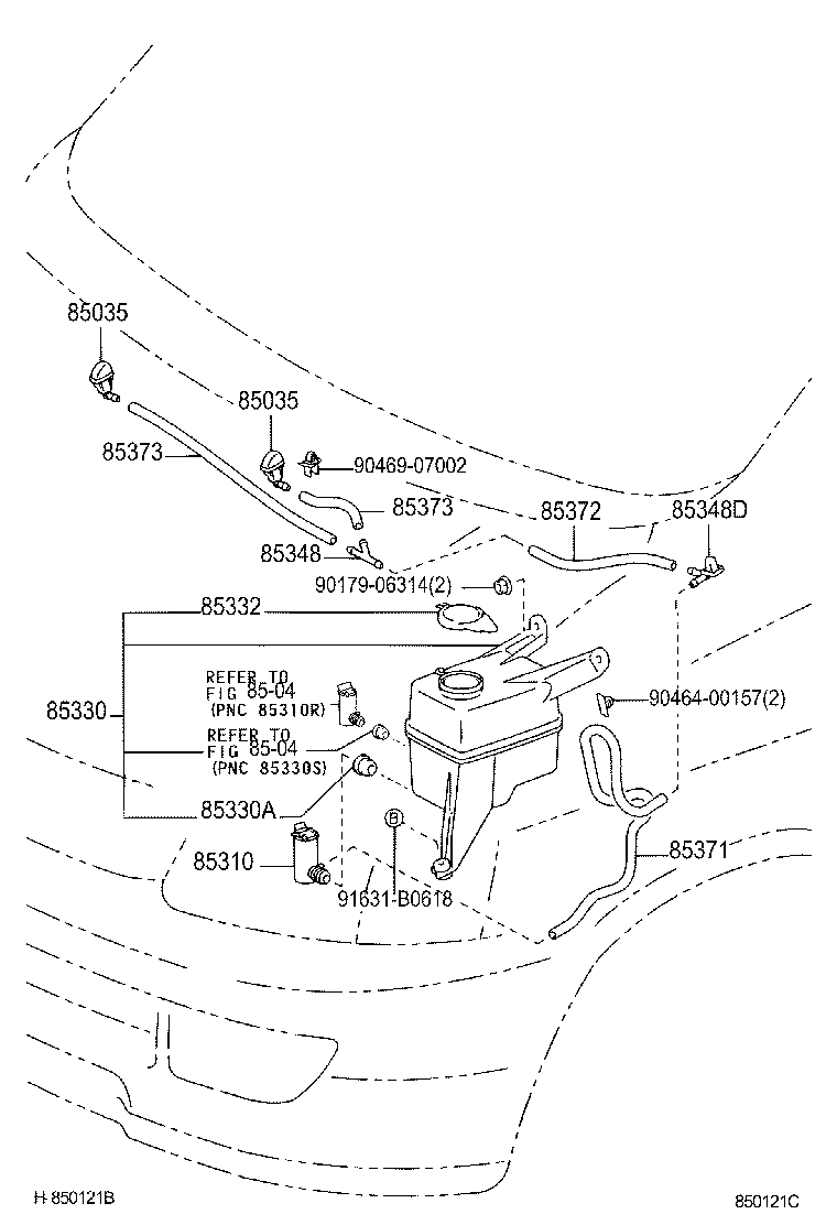 85381-28120 NOZZLE SUB-ASSY, WASHER product image