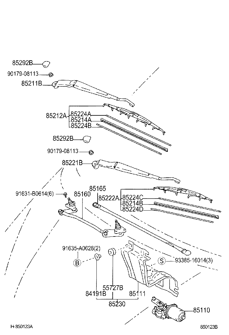 85110-28140 MOTOR ASSY, WINDSHIELD WIPER product image