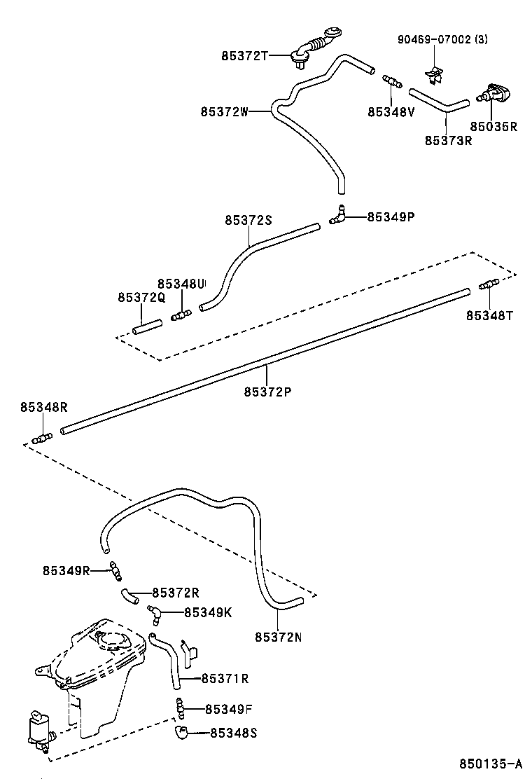 85395-13030 NOZZLE SUB-ASSY, REAR WASHER product image