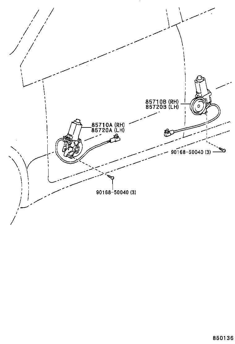 85710-13020 MOTOR ASSY, POWER WINDOW REGULATOR, REAR RH product image