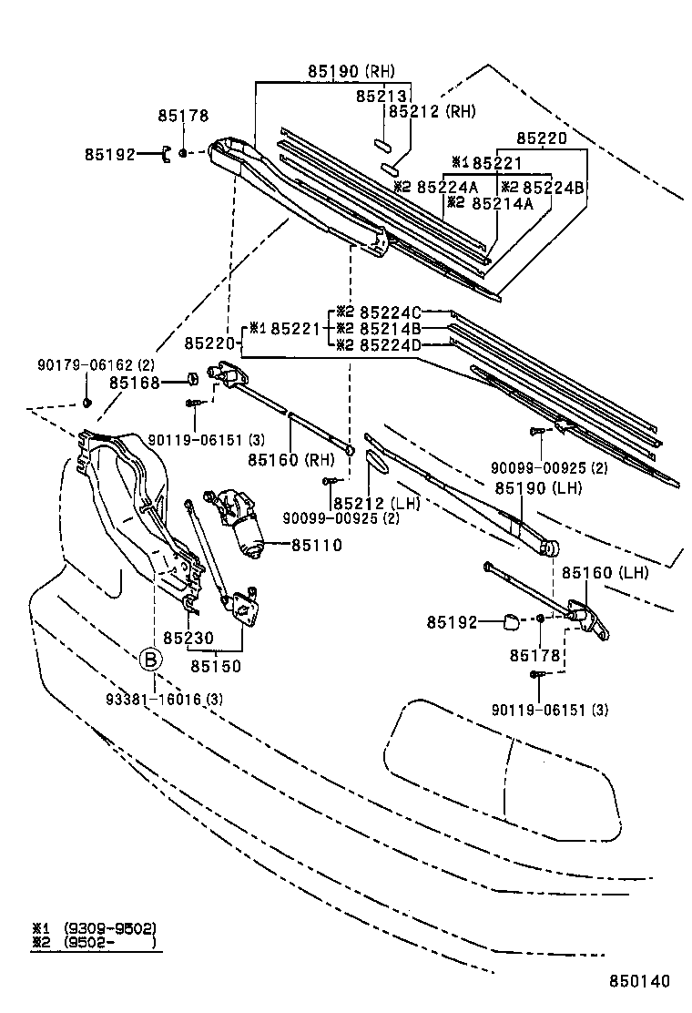 85220-95D03 BLADE ASSY, WINDSHIELD WIPER product image
