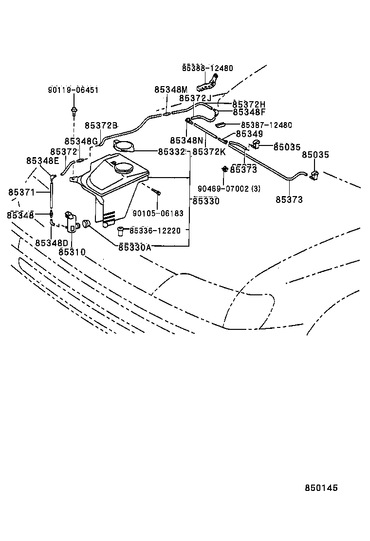 85381-12040 NOZZLE SUB-ASSY, WASHER product image