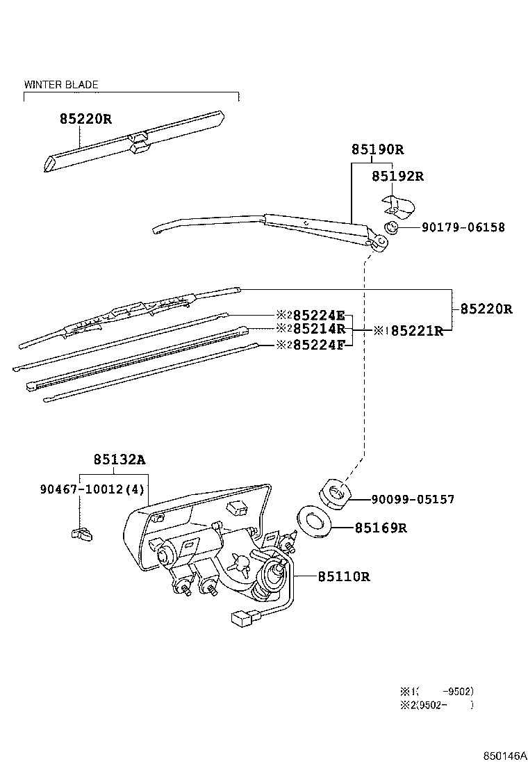85130-13110 MOTOR ASSY, REAR WIPER product image