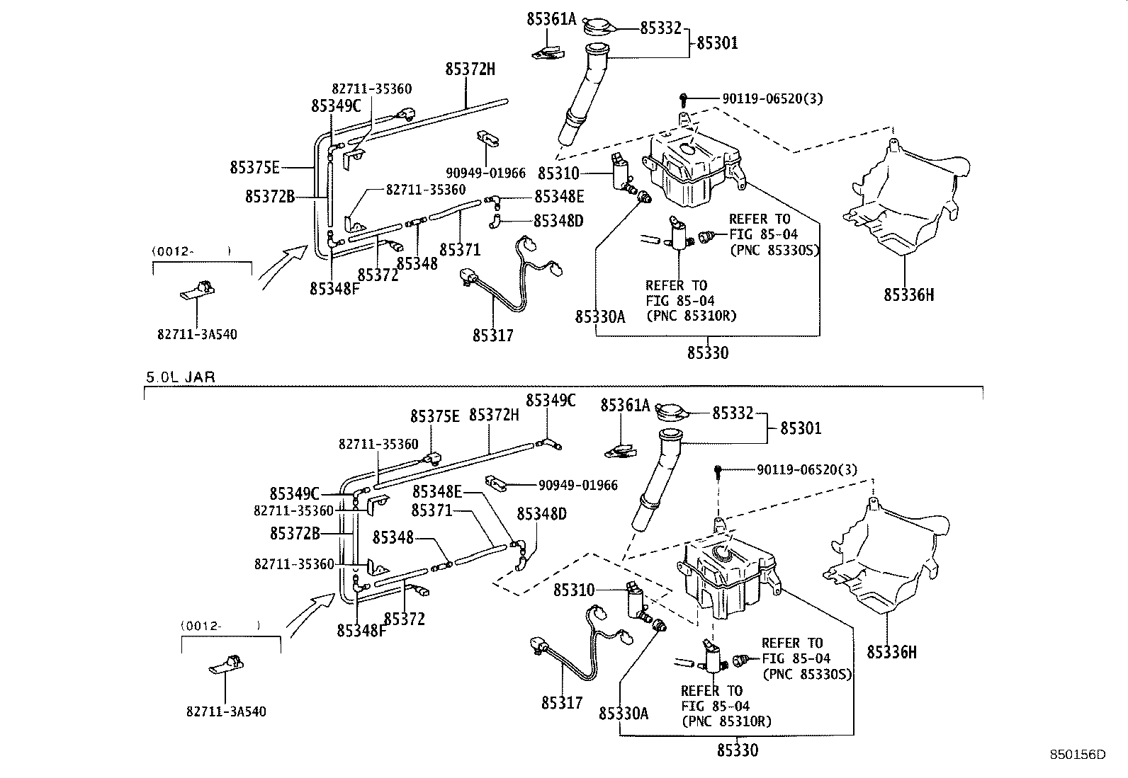 85381-35010 NOZZLE SUB-ASSY, WASHER product image
