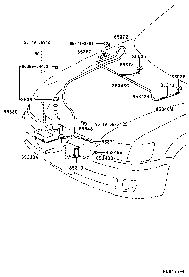 85385-33160-B2 NOZZLE SUB-ASSY, WASHER product image